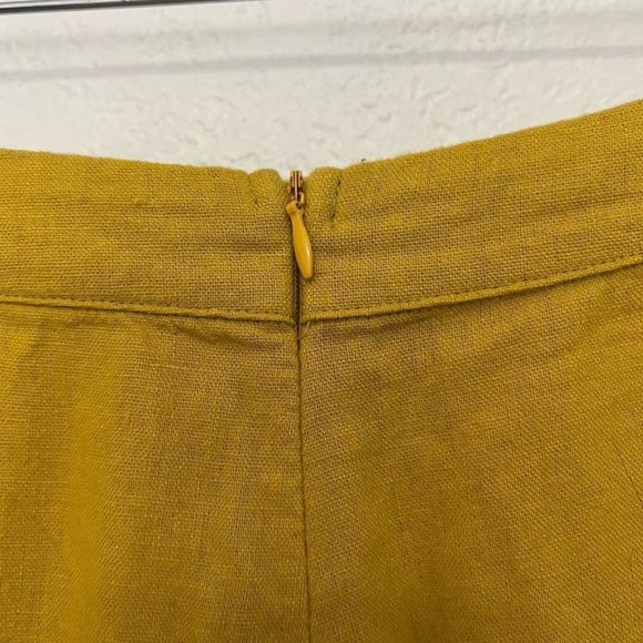 June & Hudson Yellow Linen Blend Ruffle Hem Shorts Omens Medium Boho - Picture 4 of 9